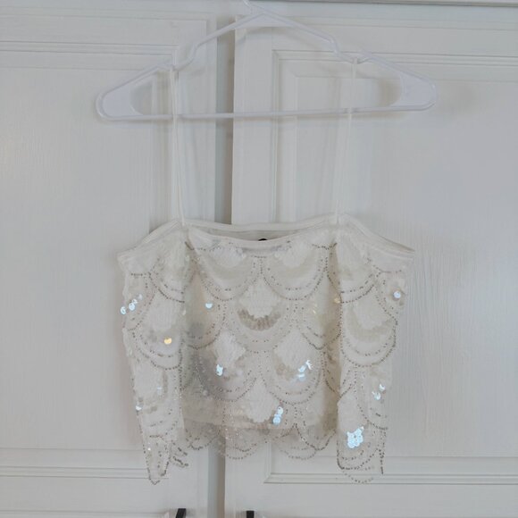 Rotate Birger Christensen Sequined Cropped Top – Size 36 (EU) - Picture 3 of 12